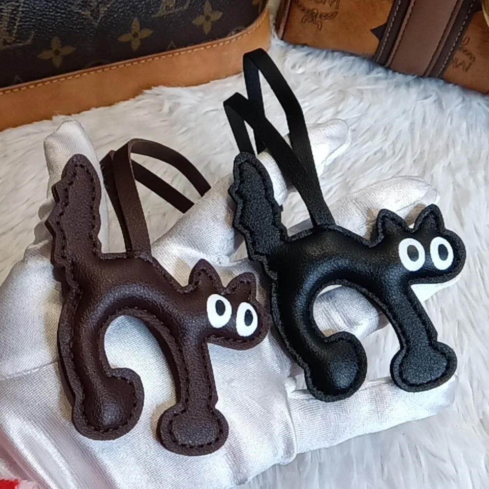 Cat Kitten Faux Leather Keychain Bag Charms - Picture 16 of 17